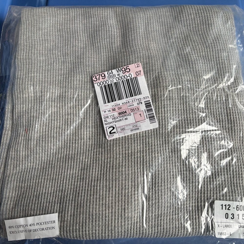 Delicates Gray Ribbed Pajama long night gown - Picture 2 of 2